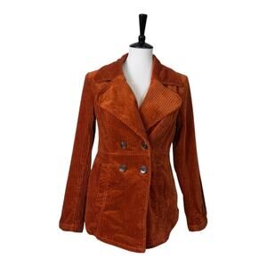 CAbi Professor Peacoat Corduroy Double Breasted Blazer Jacket Women’s Size Small